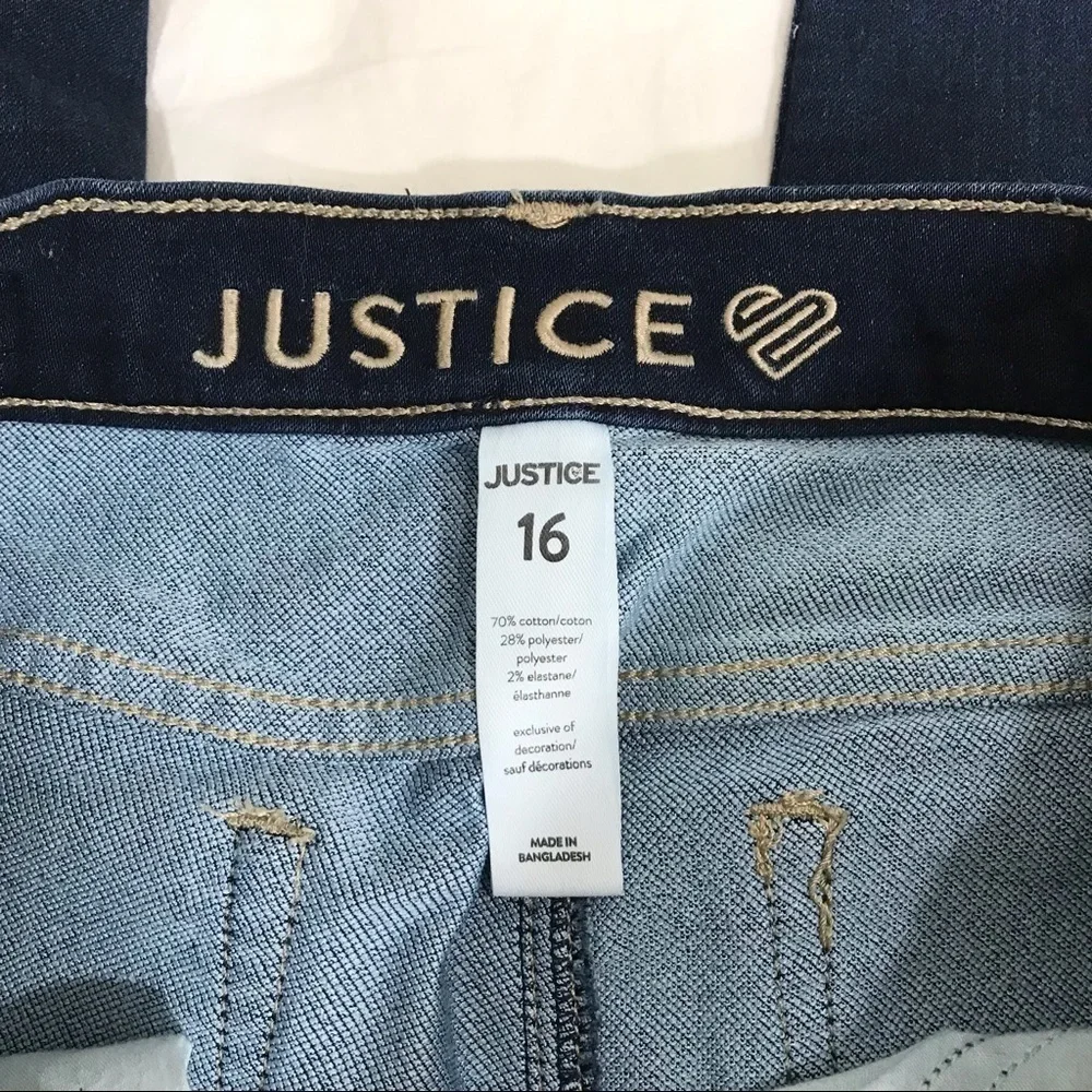 Justice Dark Blue Skinny Jeans Size 16